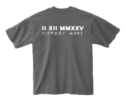 NEP X LUHUN "HISTORY MADE" UNISEX T-SHIRT CHARCOAL